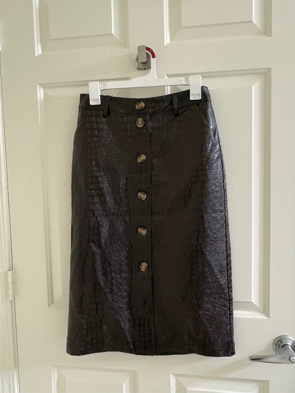 Rachel Comey x Target Brown Croc Faux Leather Midi Skirt Size 4